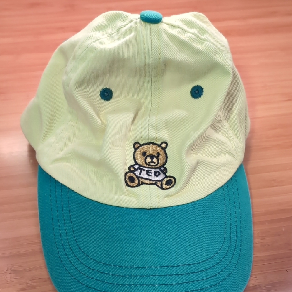 Lime Green and Teal Teddy Bear Cap